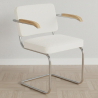 Buy Dining Chair Boucle Design with Armrest - Nui White 60540 - prices